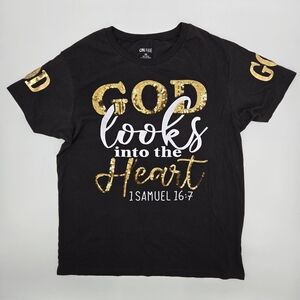 On Fire Black and Gold Graphic T-Shirt